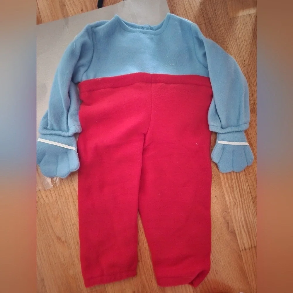 Rubies Smurfs Papa Costume‎ Red Pants Blue Shirt Hat Gloves Size 2T Halloween